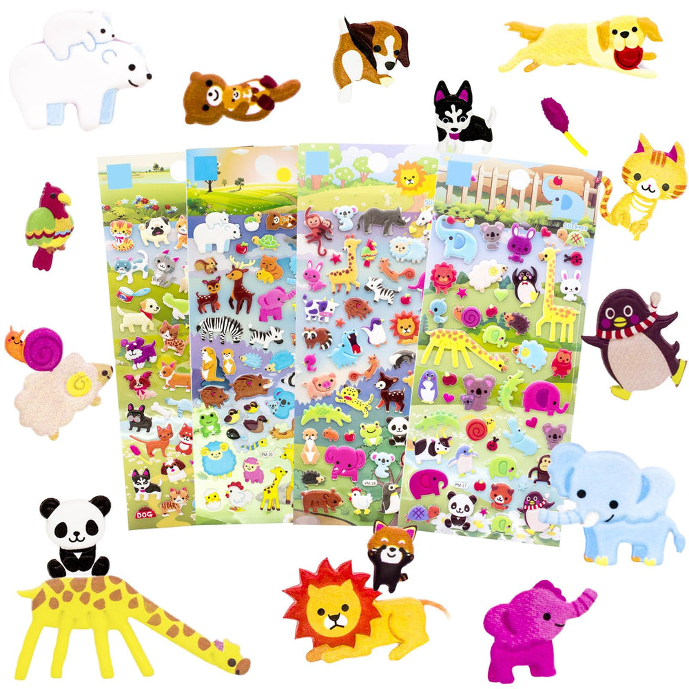 IMNEXT2U 3D Puffy Stickers Zoo Animals—durable, reusable fun for travel and crafts
