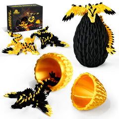Impossmaker dragon egg black with gold dragon for striking desk decor.