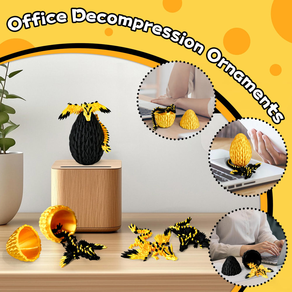 Impossmaker dragon egg gold with black dragon for collectible display.