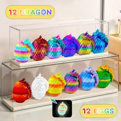 Impossmaker dragon eggs set showing articulated poses for interactive play.