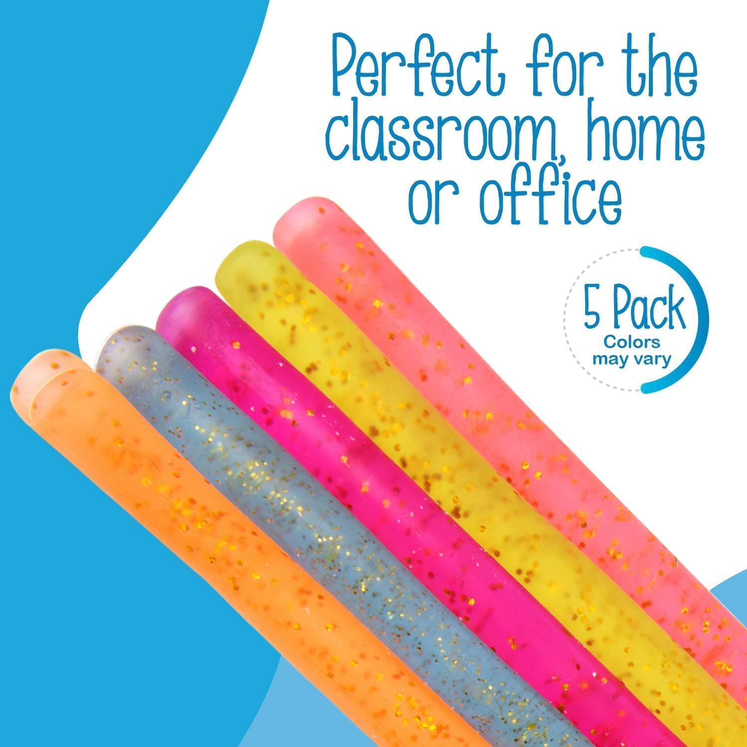 IMPRESA Glitter Sensory Noodle Strands with latex-free balls for safe tactile play.