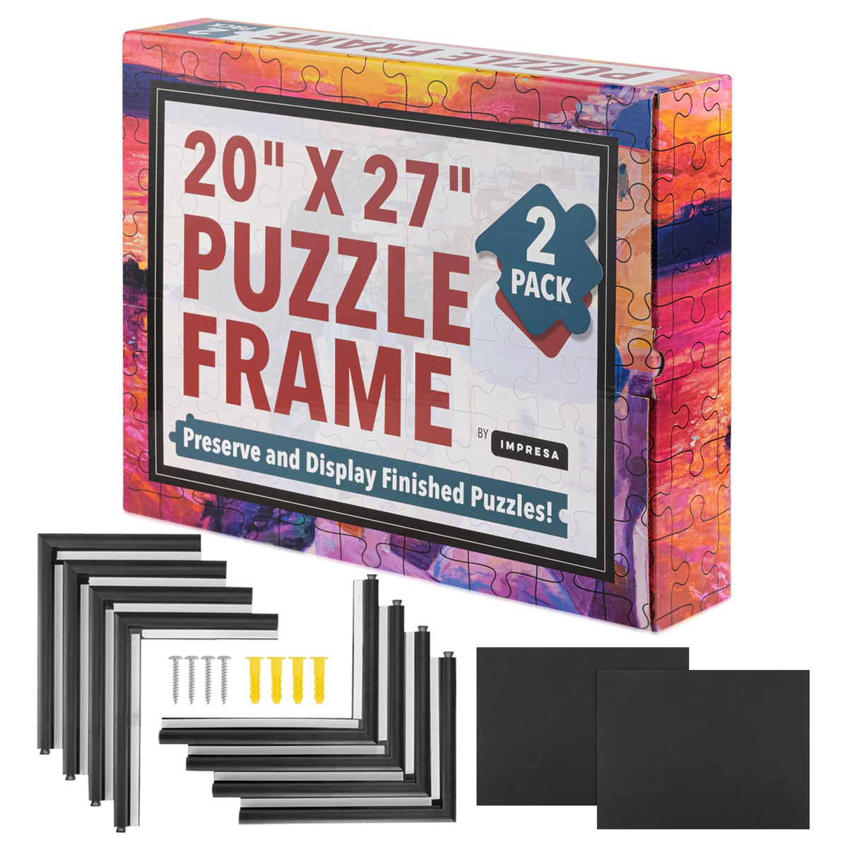 IMPRESA Jigsaw Frame Kit backboard enables secure display of 1000-piece puzzles