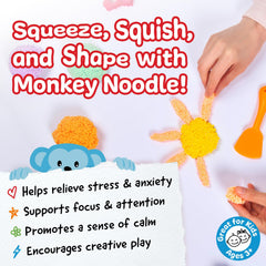 IMPRESA Monkey Foam blocks being squeezed to promote focus and calm during quiet time.