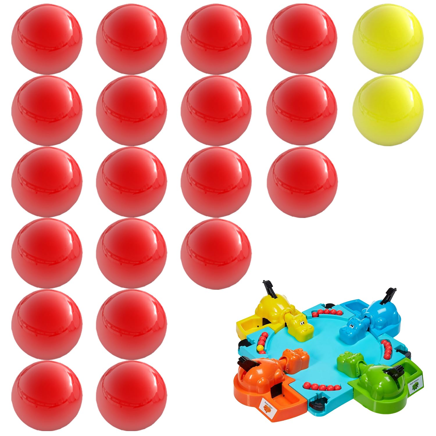 IMPRESA replacement marbles for Hungry Hungry Hippos with red and yellow colors for lively play