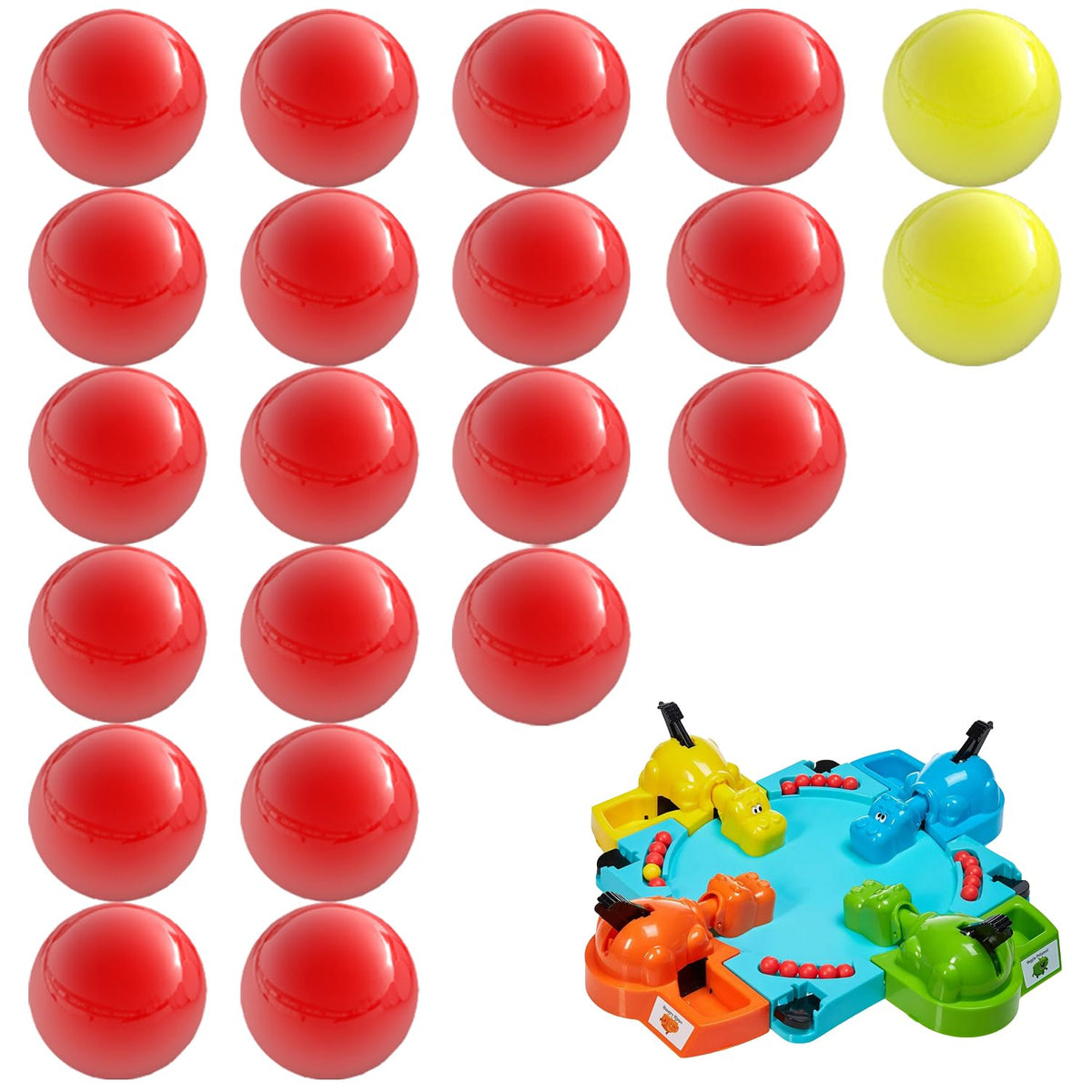 IMPRESA replacement marbles for Hungry Hungry Hippos with red and yellow colors for lively play