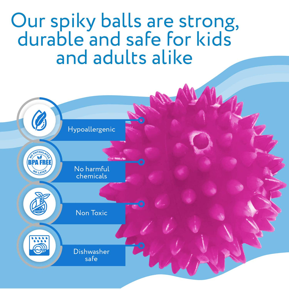 BPA-free IMPRESA Spiky Balls ensure safe, long-lasting play.