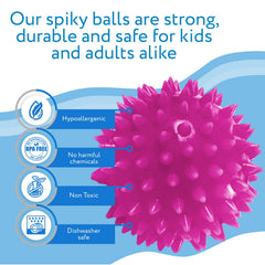 BPA-free IMPRESA Spiky Balls ensure safe, long-lasting play.