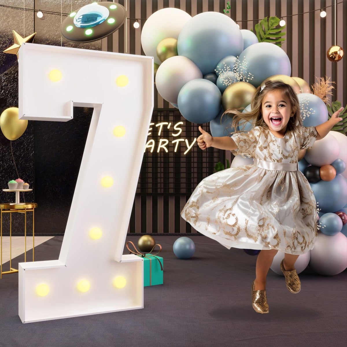 imprsv 3ft marquee numbers assembly ready to create a bold birthday backdrop.