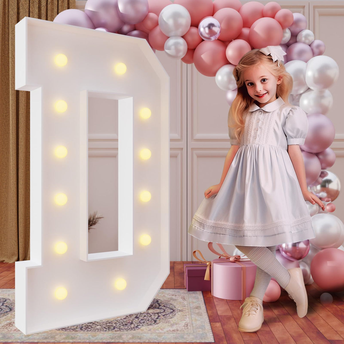 imprsv 4ft marquee letter D assembly ready for party decor.