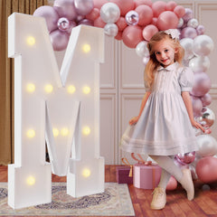 imprsv 4ft marquee letter M illuminated for bold wedding decor and photo-ready moments