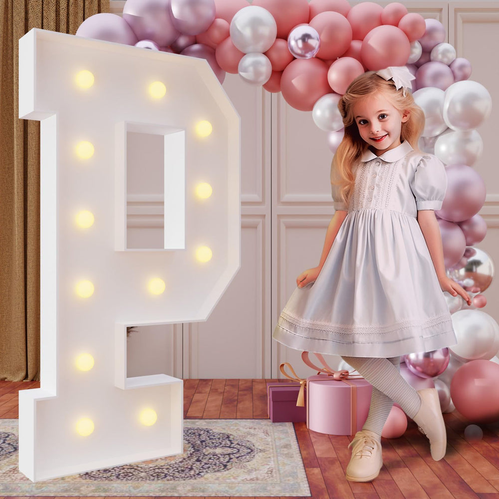 imprsv 4ft marquee letter P assembly for event setup
