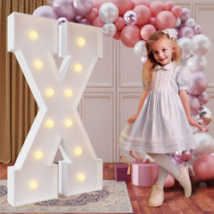 imprsv Letter X 4FT marquee front view for eye-catching birthday decor