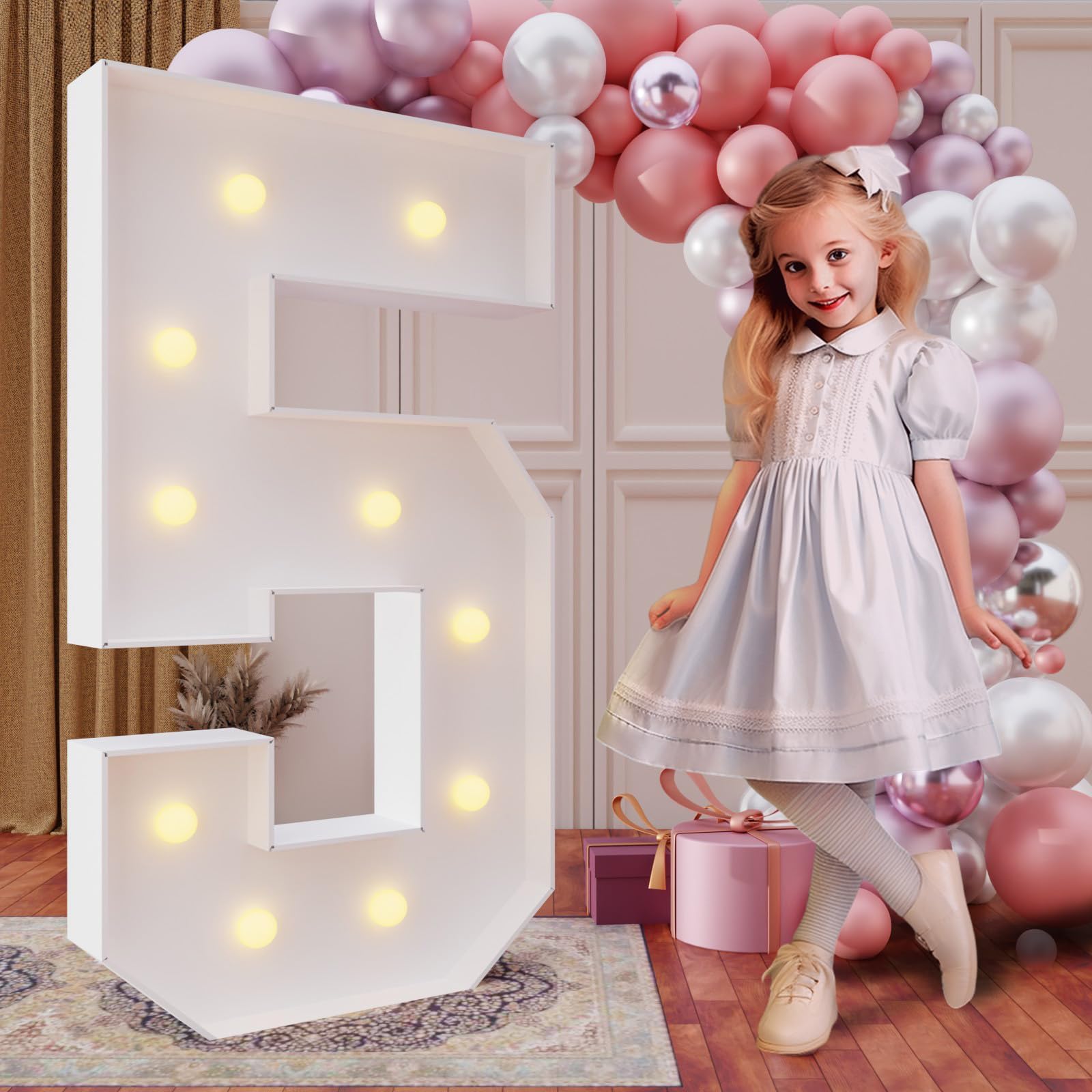 imprsv 4ft marquee number 5 assembly slot frame enables quick party setup