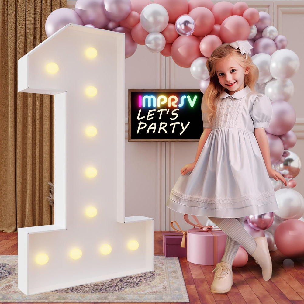 imprsv 4ft marquee numbers pre-cut frame for easy DIY party backdrop