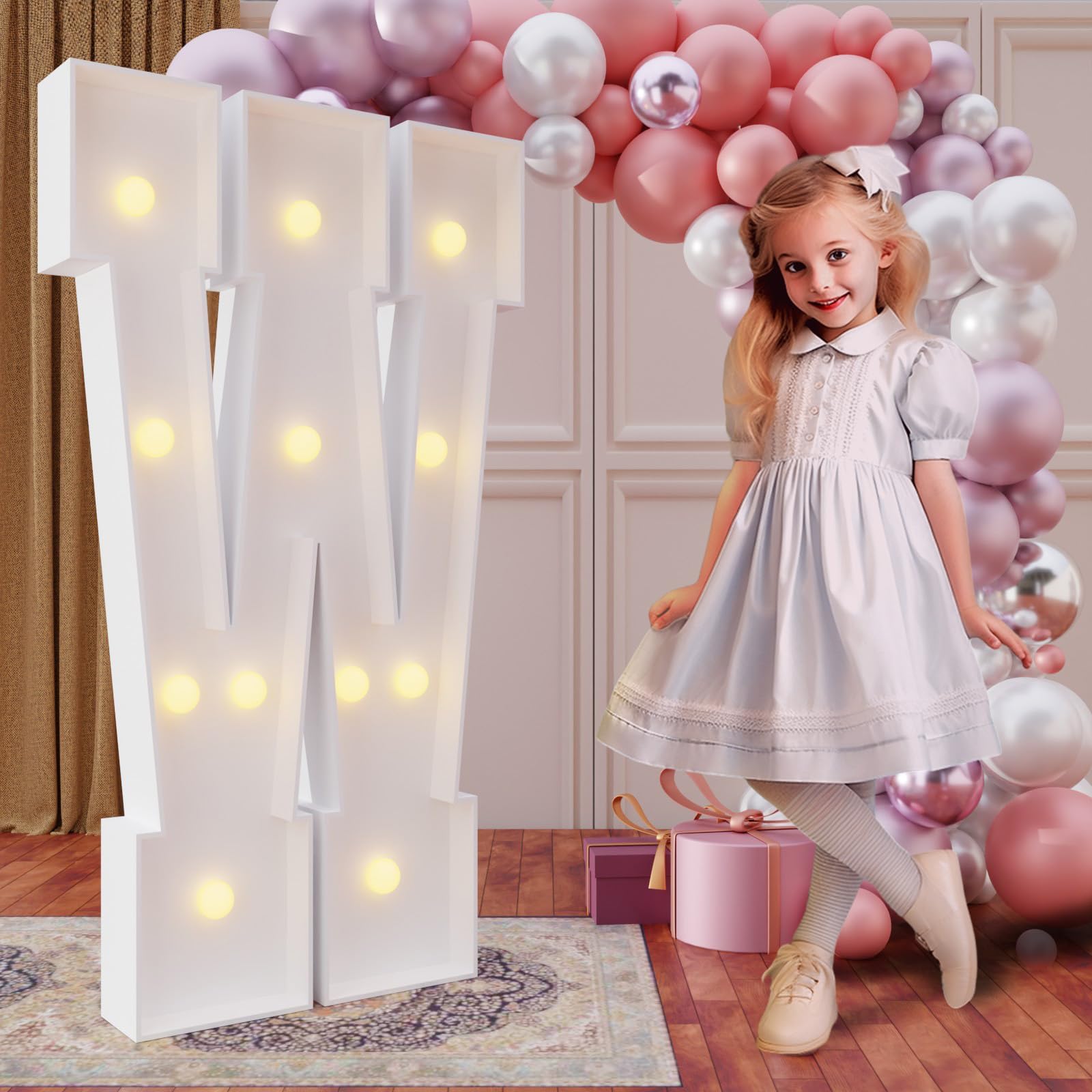 imprsv Letter W 4ft marquee lit for wedding backdrop