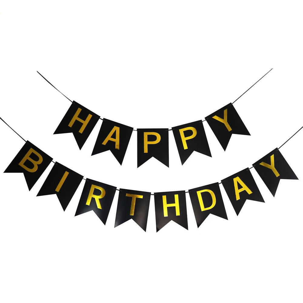 Imtively Happy Birthday Banner with dovetail cards creates a festive backdrop for photos.