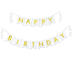 Imtively Happy Birthday Banner with dovetail cards ready to decorate walls and photos.