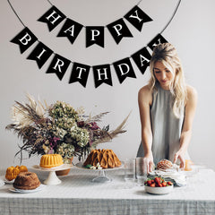 Imtively Happy Birthday banner ribbon and needle enabling adjustable spacing