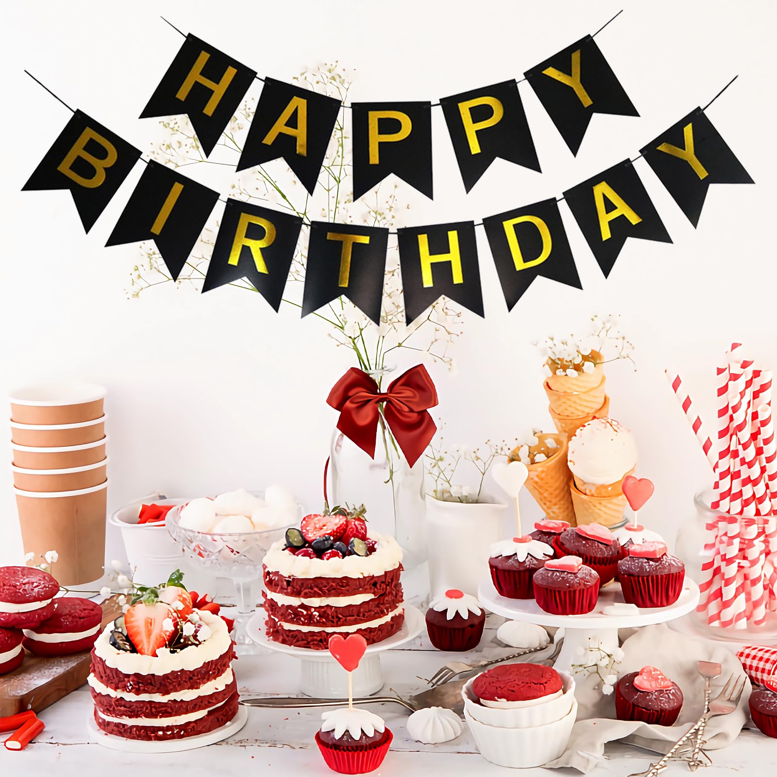 Imtively Happy Birthday Banner doubles as a stylish backdrop for photos.