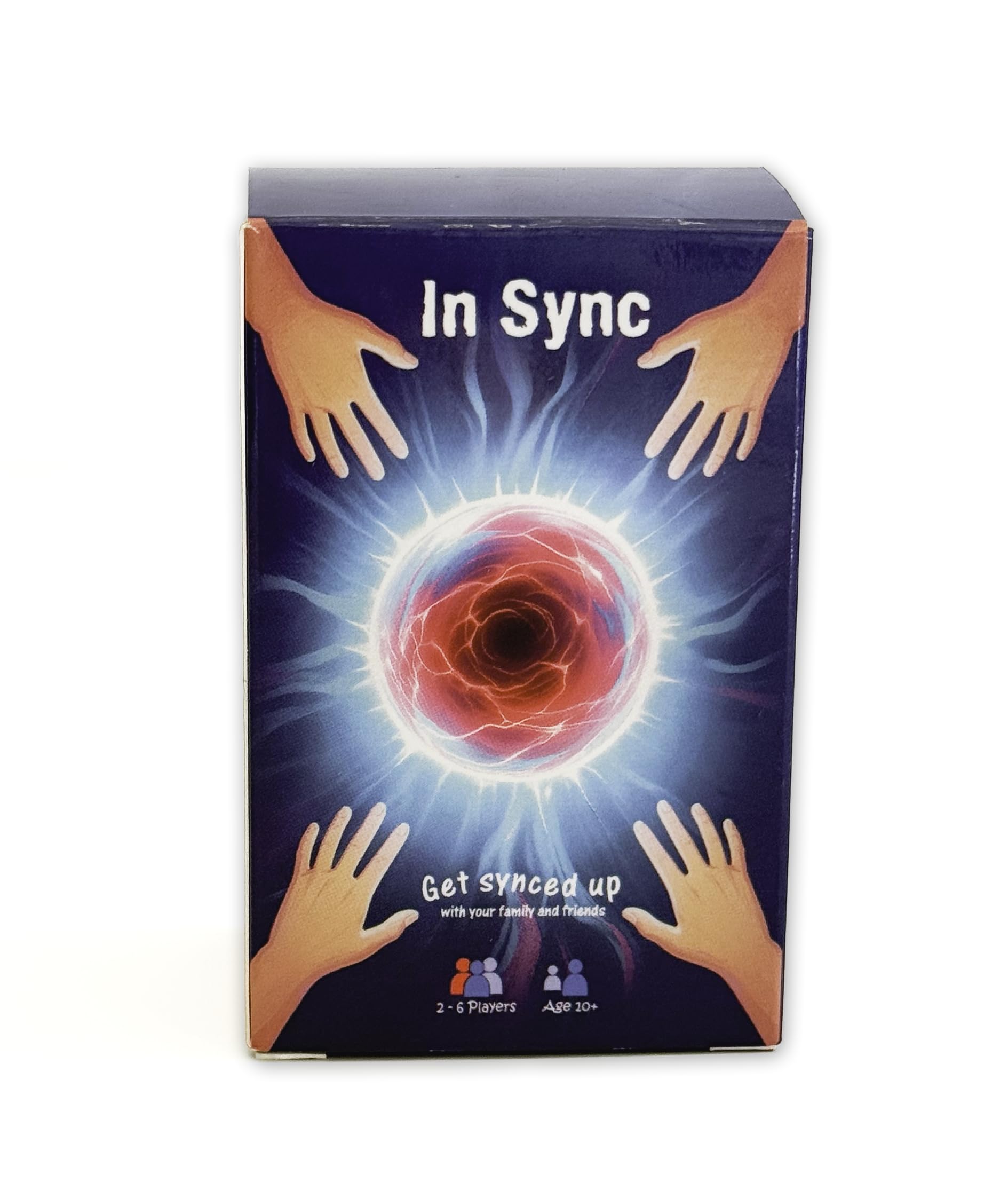 In Sync card game cover showing a vibrant setup for a cooperative challenge