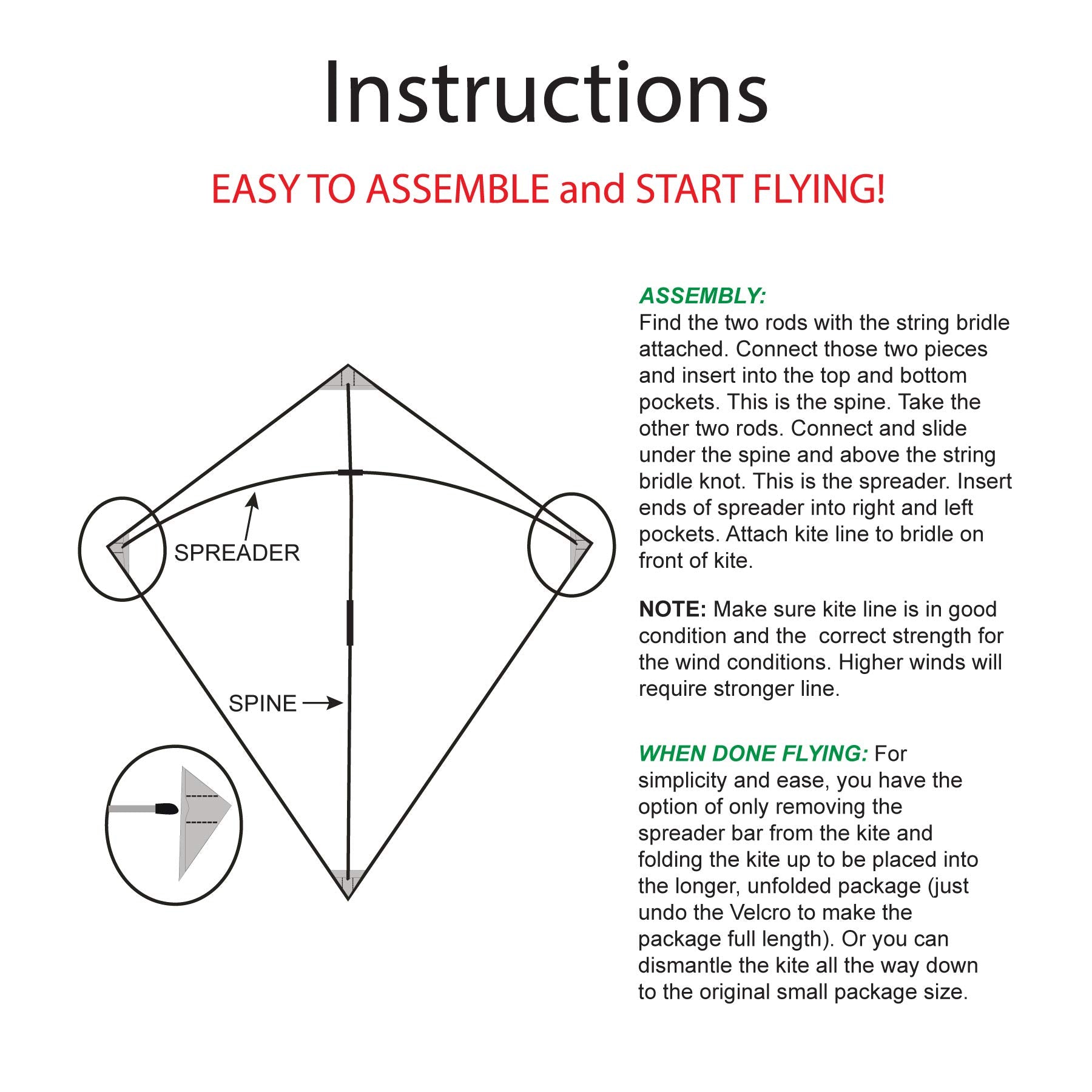 In the Breeze 3305 kite tails extended, three 19-foot tails enhance visibility