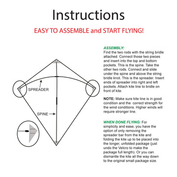 In the Breeze 3305 kite tails extended, three 19-foot tails enhance visibility