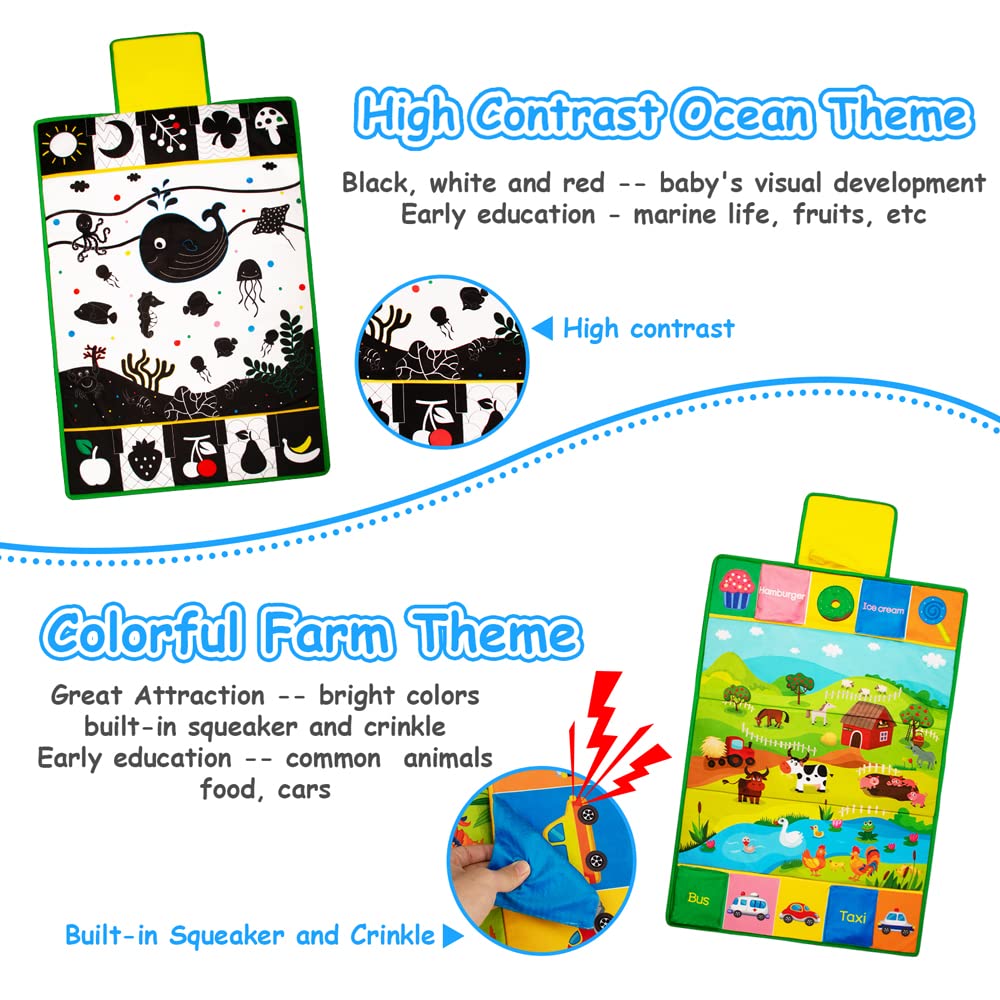 Inbeby high-contrast patterns stimulate early visual interest.