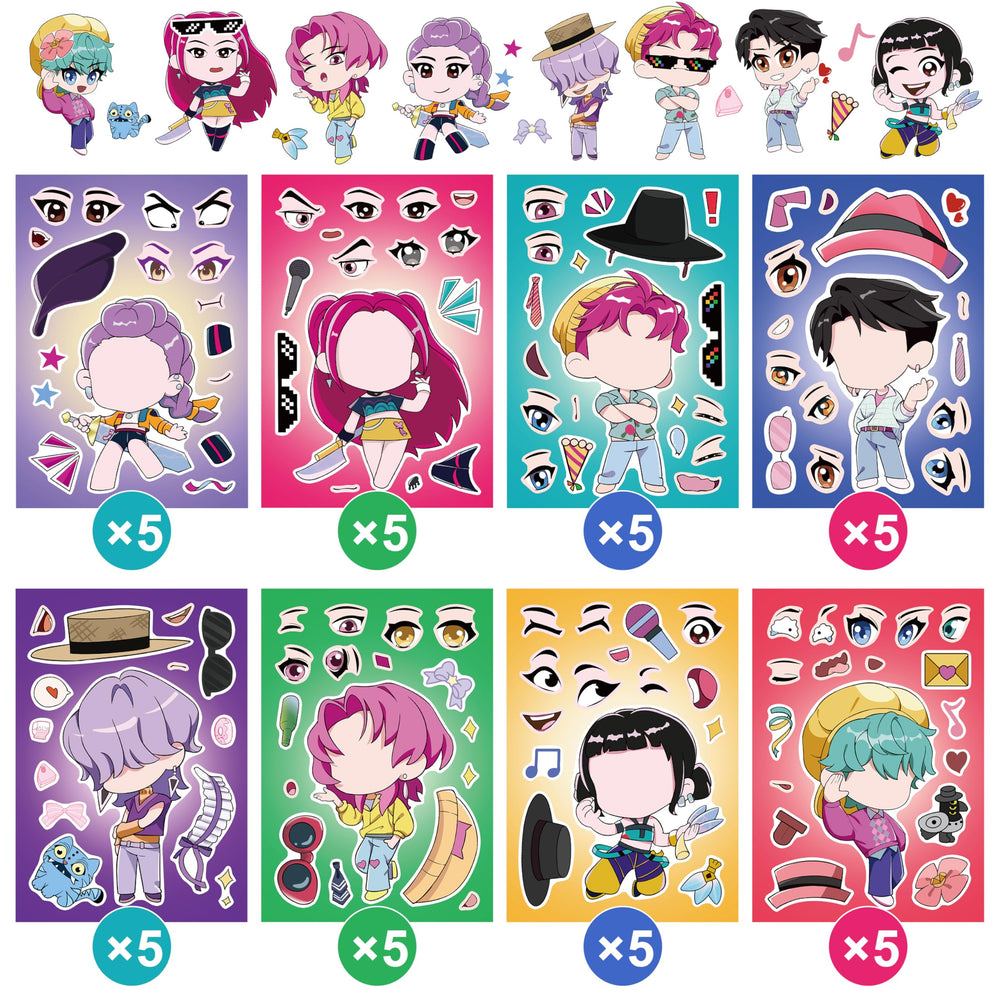 INBVE Kpop Demon Hunters DIY sticker set ready for various decorating uses