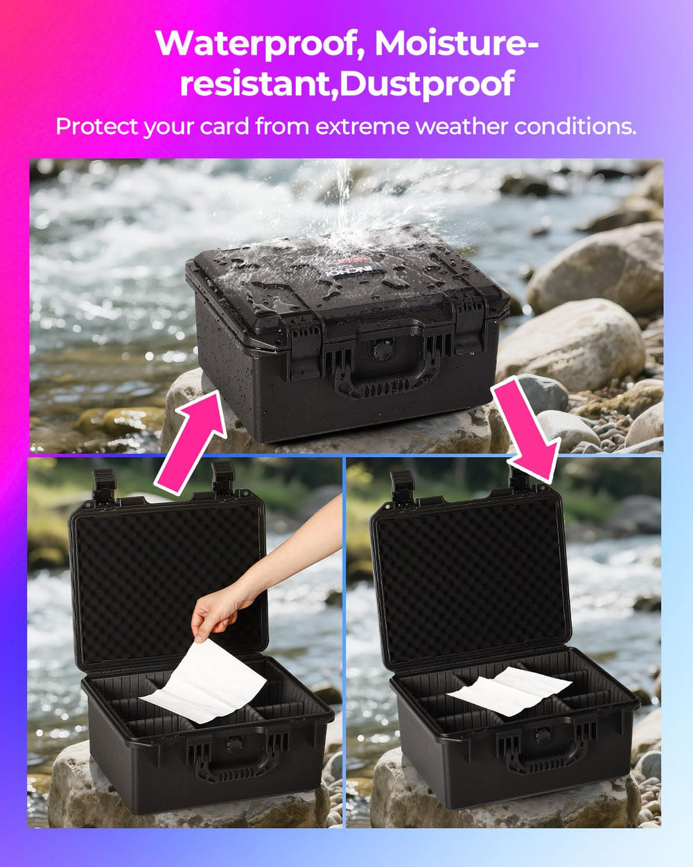 INCHOICASES Sports Card Case carrying handle enables easy transport.
