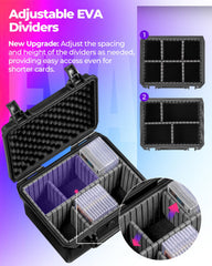 INCHOICASES Sports Card Case dividers show custom compartments for different sets.