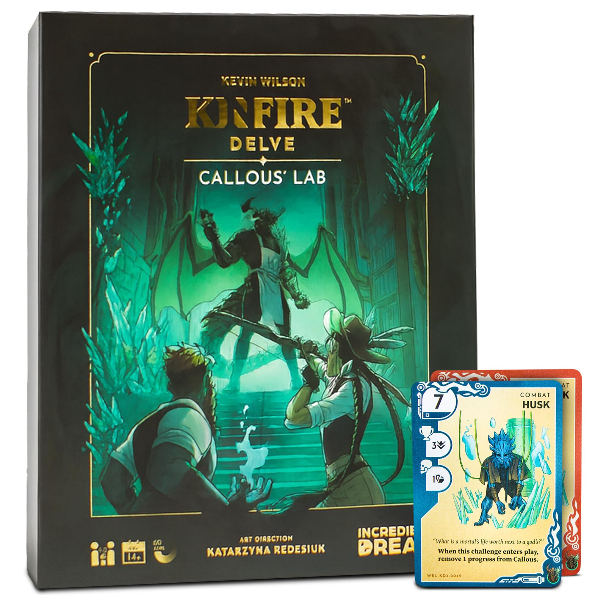 Incredible Dream Kinfire Delve Callous Lab Entrance image shows immersive setup for solo or two-player play.