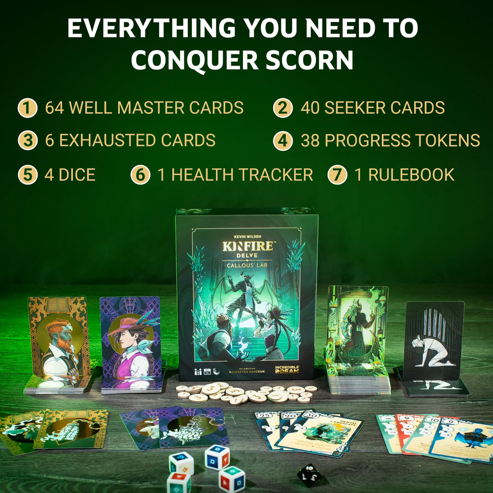 Incredible Dream Kinfire Delve Color Matching Cards demonstrates strategic color-based challenges.