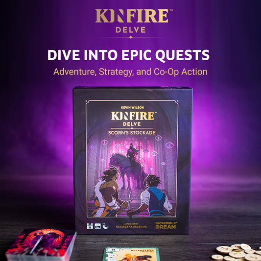 Incredible Dream Kinfire Delve dice pack with four tactical dice