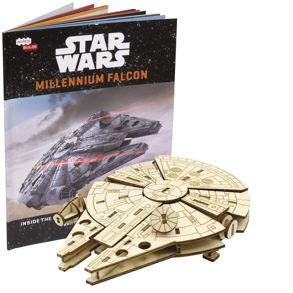 IncrediBuilds Millennium Falcon model assembly view, a satisfying DIY project.