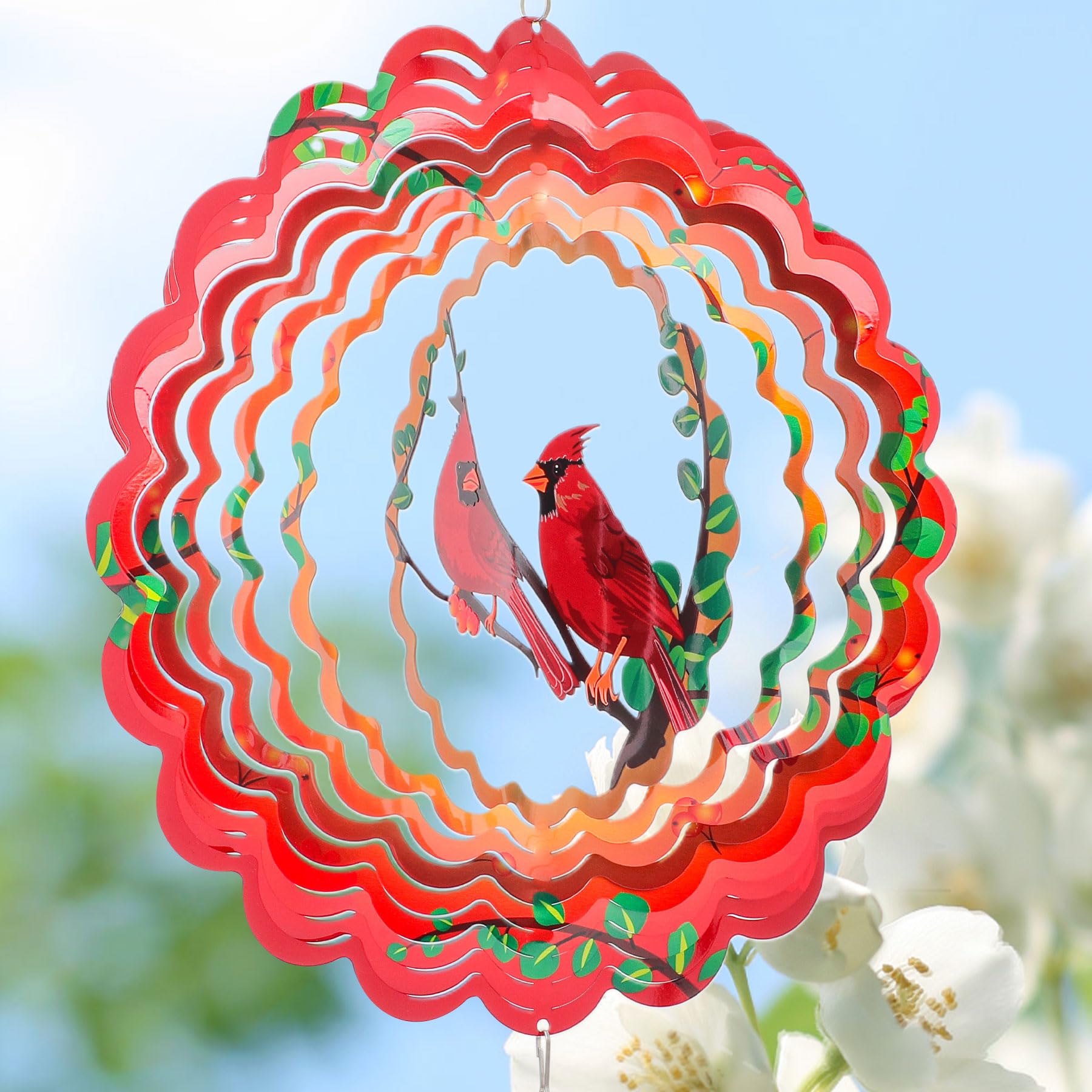 INCROYDAY 3D cardinal design spinner adds dynamic light patterns to patios and porches.