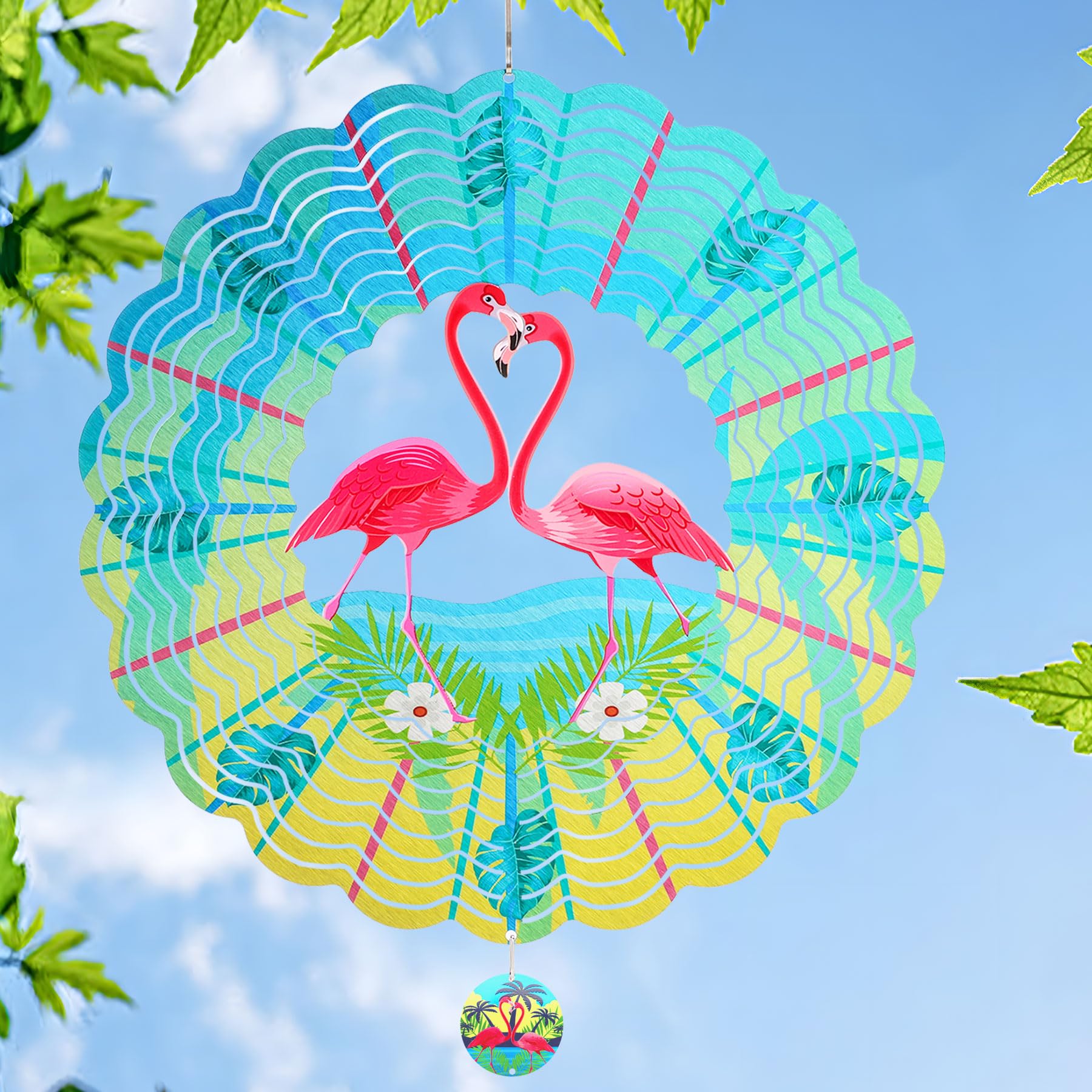 Incroyday flamingo wind spinner 12-inch outdoor sculpture that mesmerizes in breeze