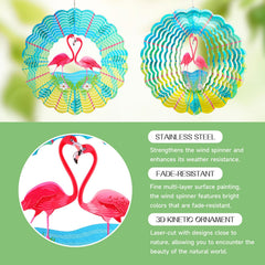 Incroyday laser-cut flamingo design wind spinner with crisp patterns