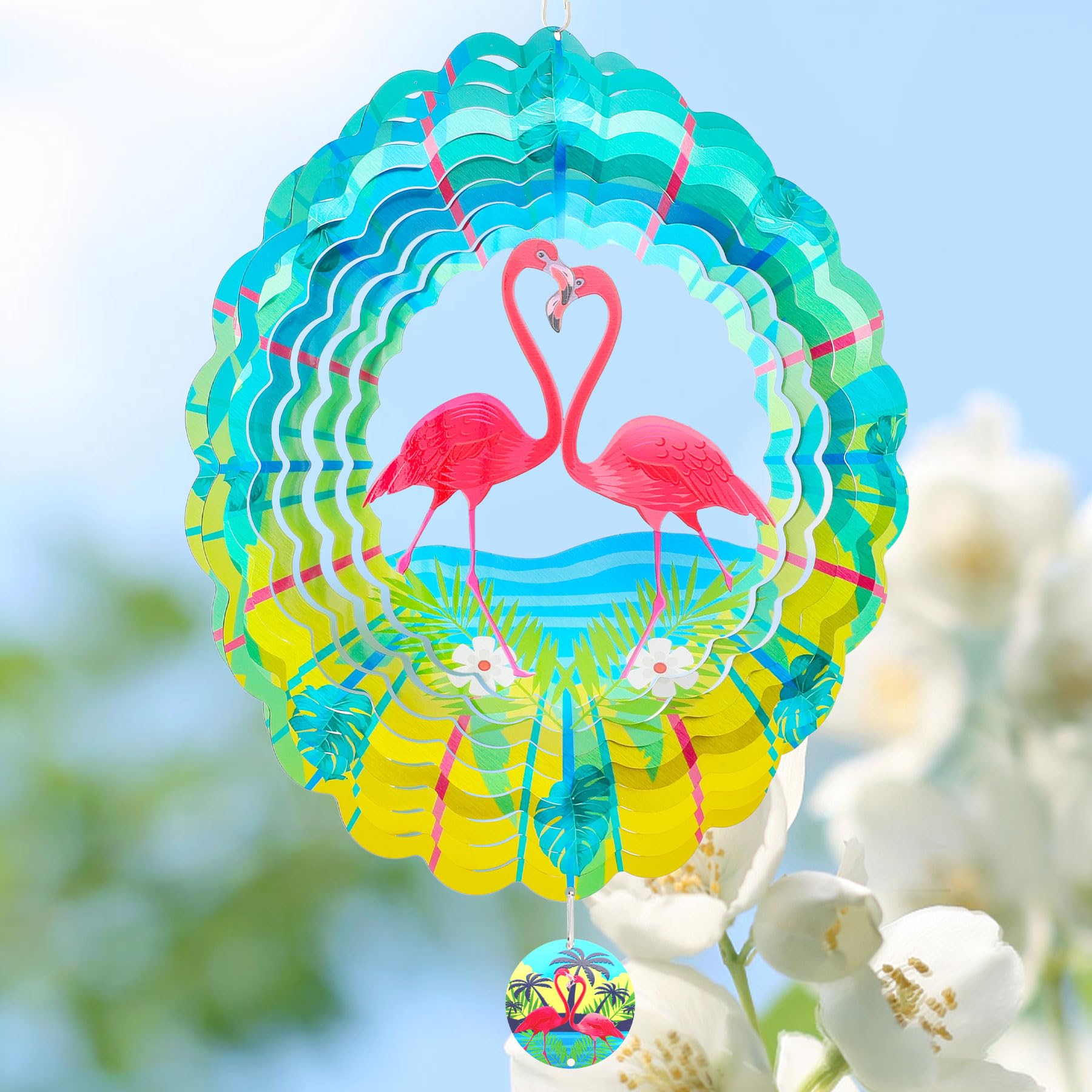 Incroyday stainless steel wind spinner 3D design for durable garden decor