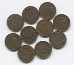 Indian Head Pennies 10-coin antique cent collection for starting a historic coin set.