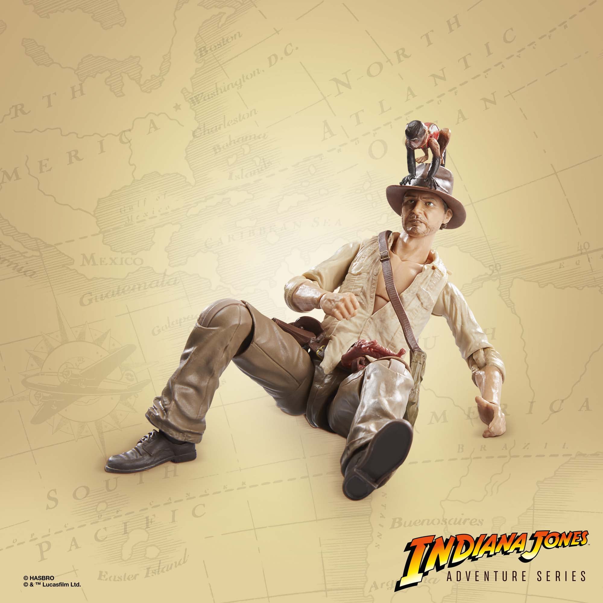 Indiana Jones Cairo figure with detachable pistol and satchel for storytelling.