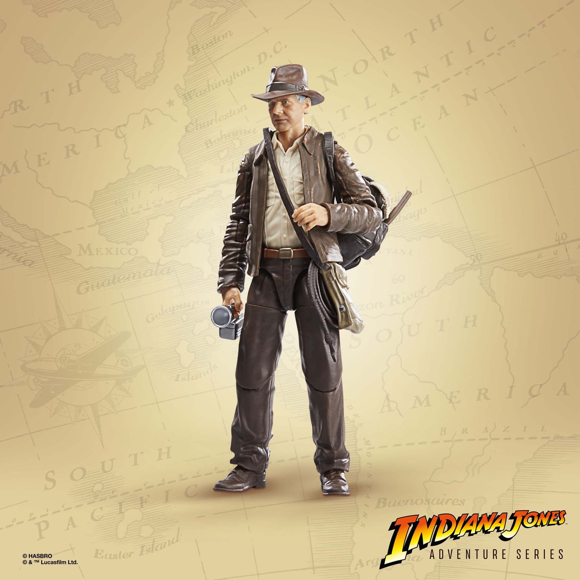 Indiana Jones Dial of Destiny coiled whip allows action-ready poses.