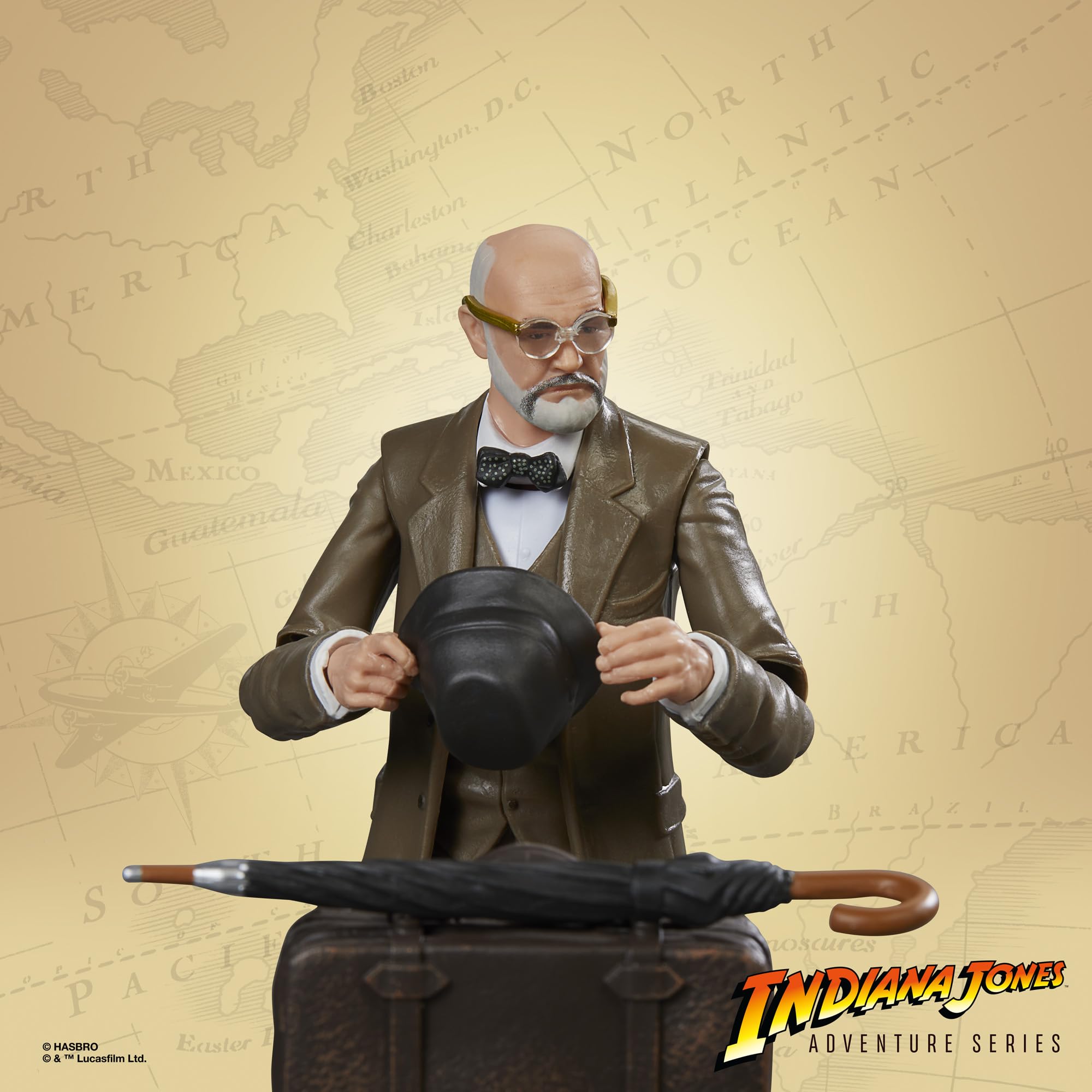 Indiana Jones Henry Jones Sr 6-inch poseable figure ideal for action scenes and collection.