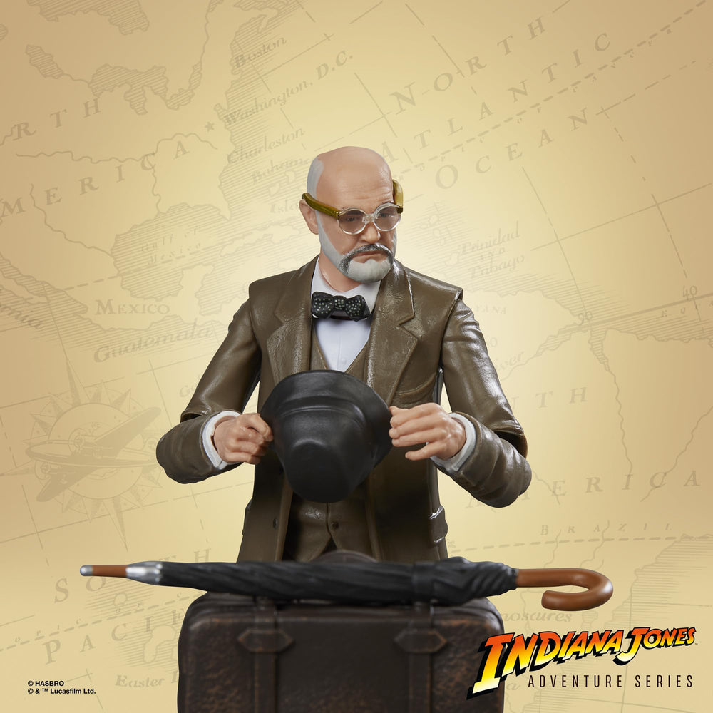 Indiana Jones Henry Jones Sr 6-inch poseable figure ideal for action scenes and collection.