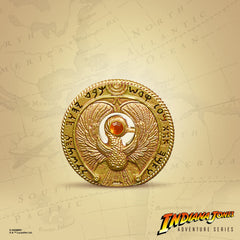 Indiana Jones premium metallic medallion design for authentic artifact appeal.