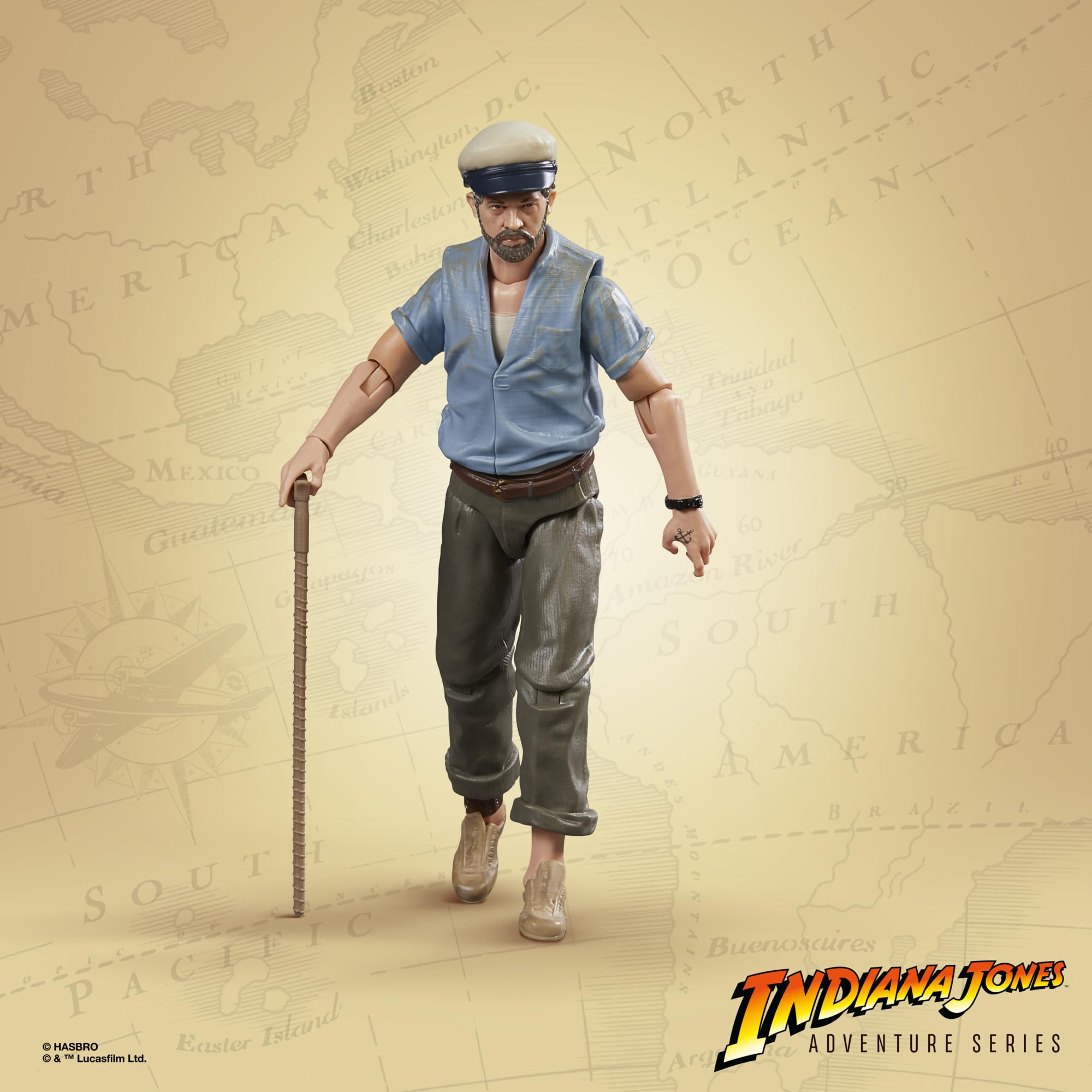 Indiana Jones Renaldo articulated figure for dynamic poses.