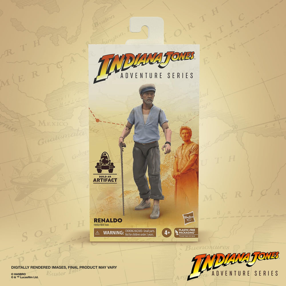 Indiana Jones Renaldo back view for display and collection.