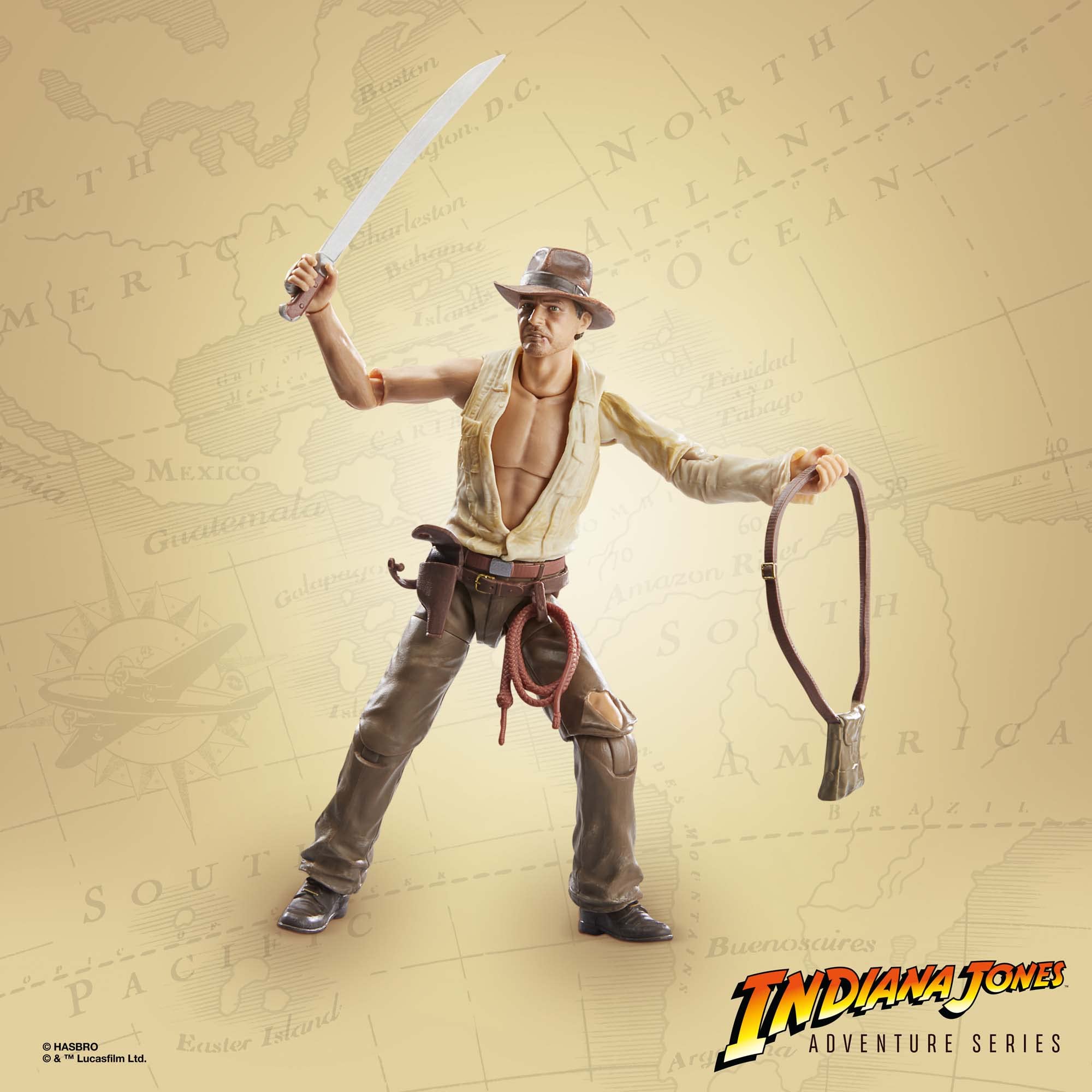 Articulation close-up of Indiana Jones Temple of Doom figure for flexible posing.