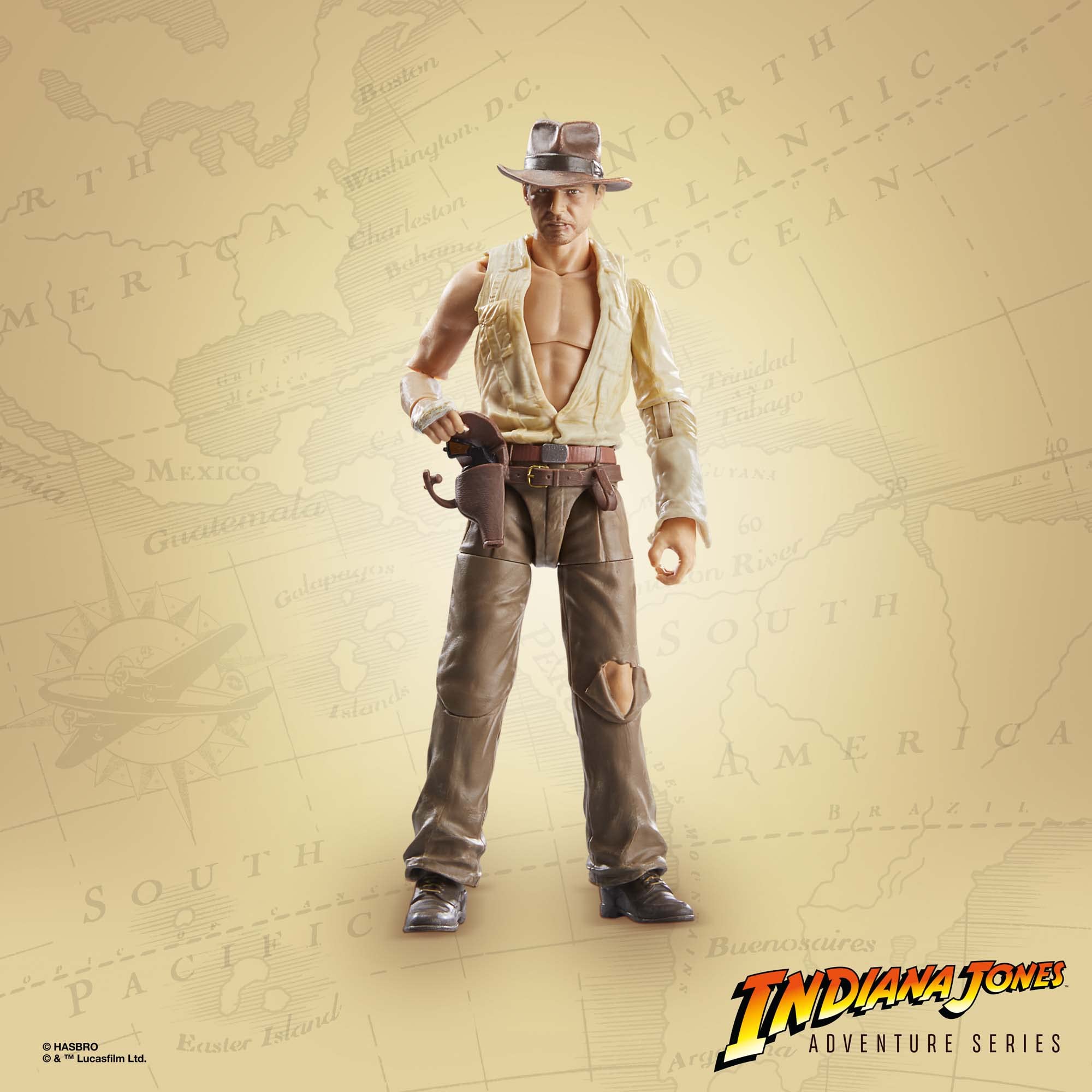 Indiana Jones Temple of Doom figure shown with sword ready for action.