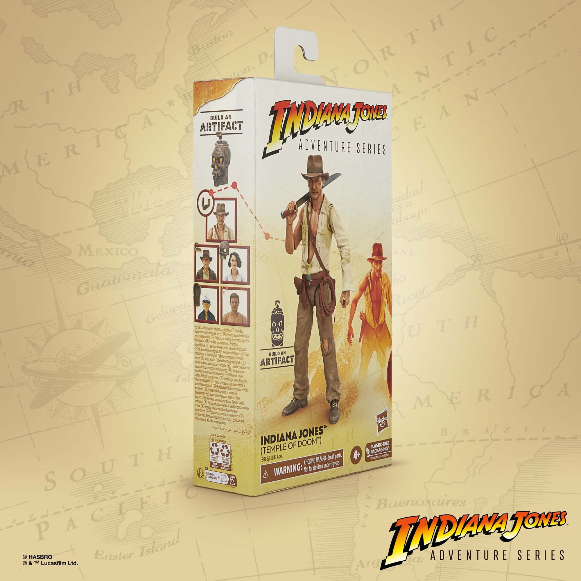 Package interior view of Temple of Doom figure showing included pieces.