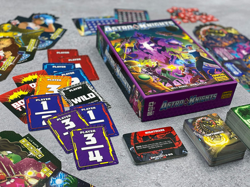Astro Knights player board by Indie Boards and Cards highlighting quick setup